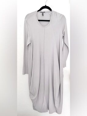 Oska T Shirt Dress Lagen Look Midi Draped Asymmetrical Artsy Long Sleeve READ